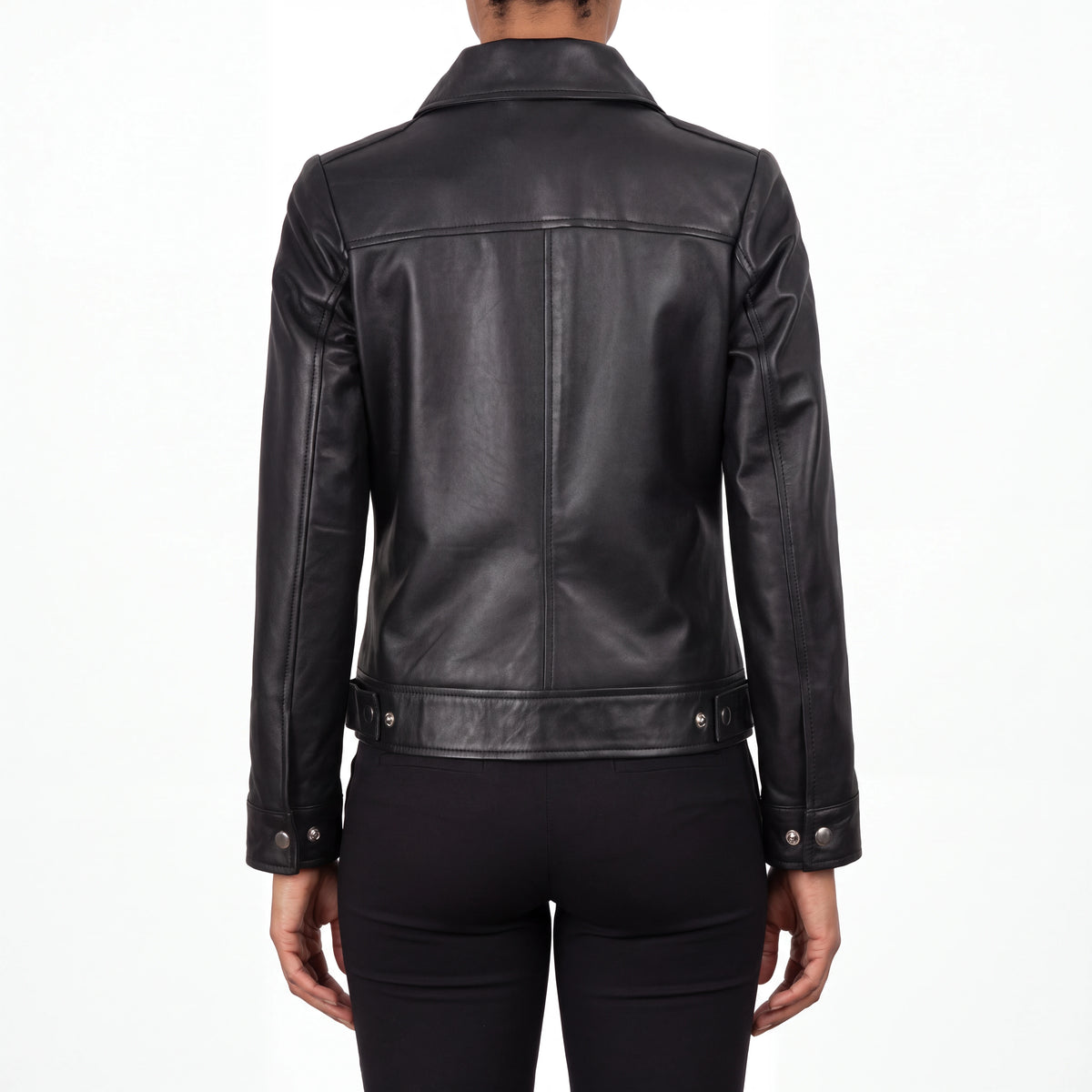 Arabella Women’s Black Leather Harrington Jacket