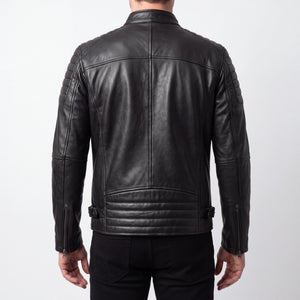 Cavell Men’s Black Leather Biker Jacket