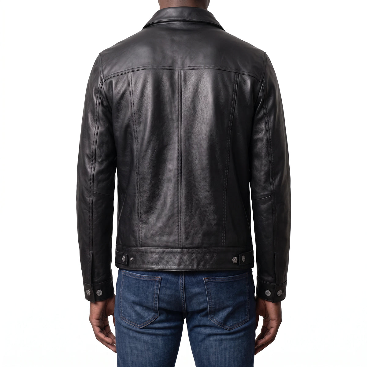 Clark Men’s Black Leather Trucker Jacket