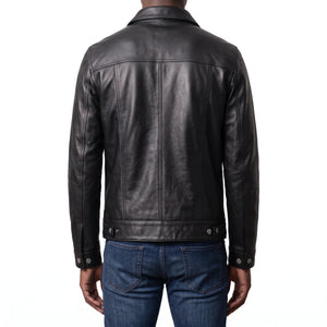 Clark Men’s Black Leather Trucker Jacket
