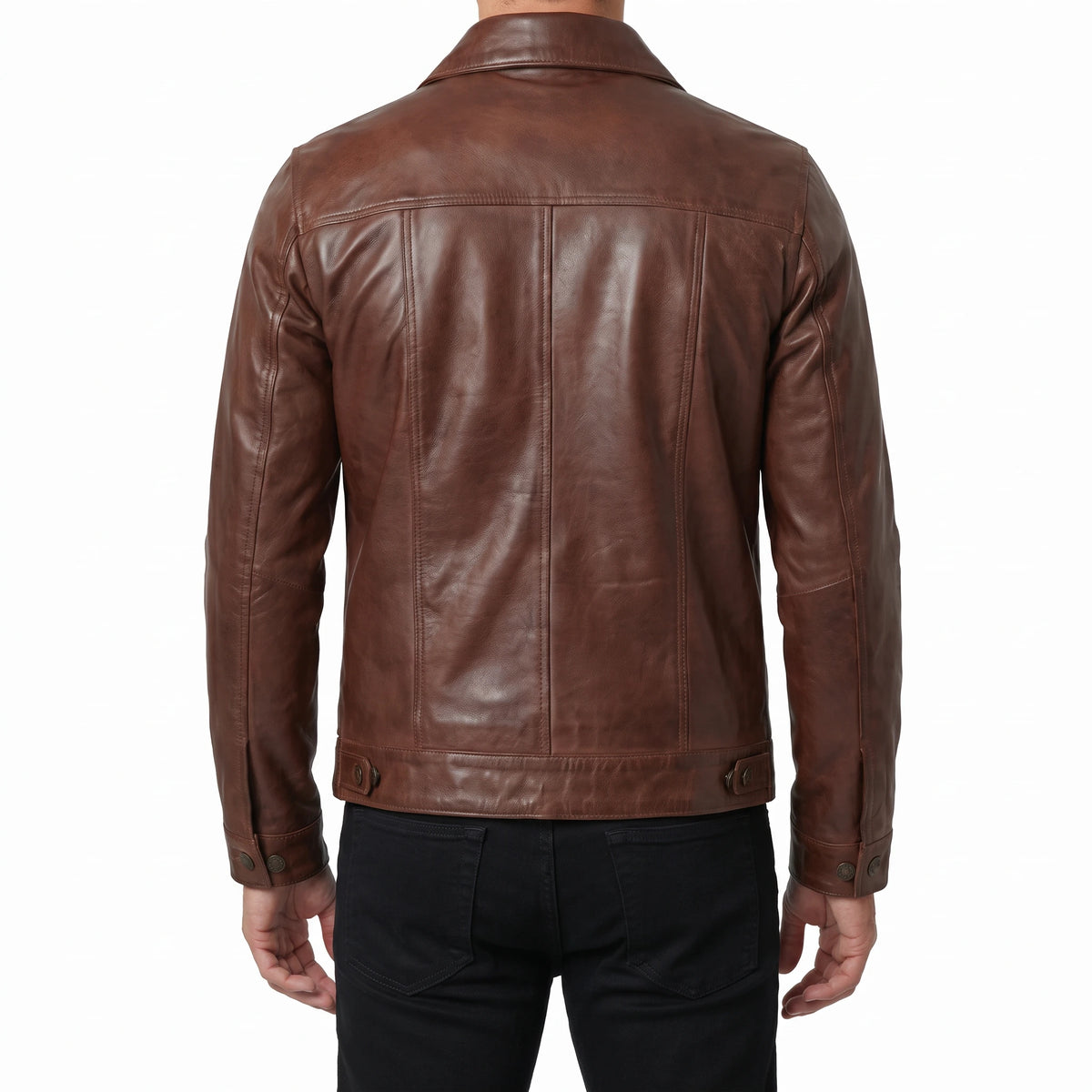 Clark Men’s Brown Leather Trucker Jacket