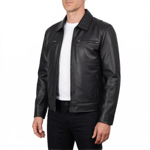 Grant Men’s Black Harrington Leather Jacket
