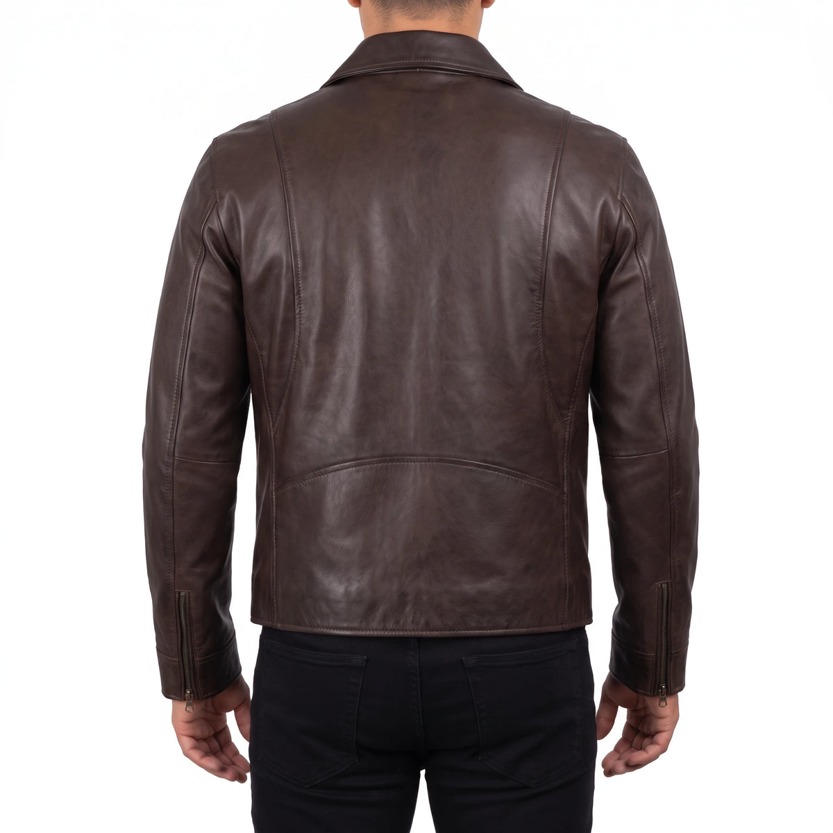 Grant Men’s Dark Brown Harrington Leather Jacket