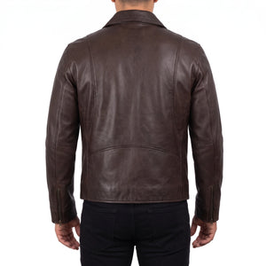 Grant Men’s Dark Brown Harrington Leather Jacket