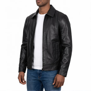 Hale Men’s Black Vintage Harrington Leather Jacket
