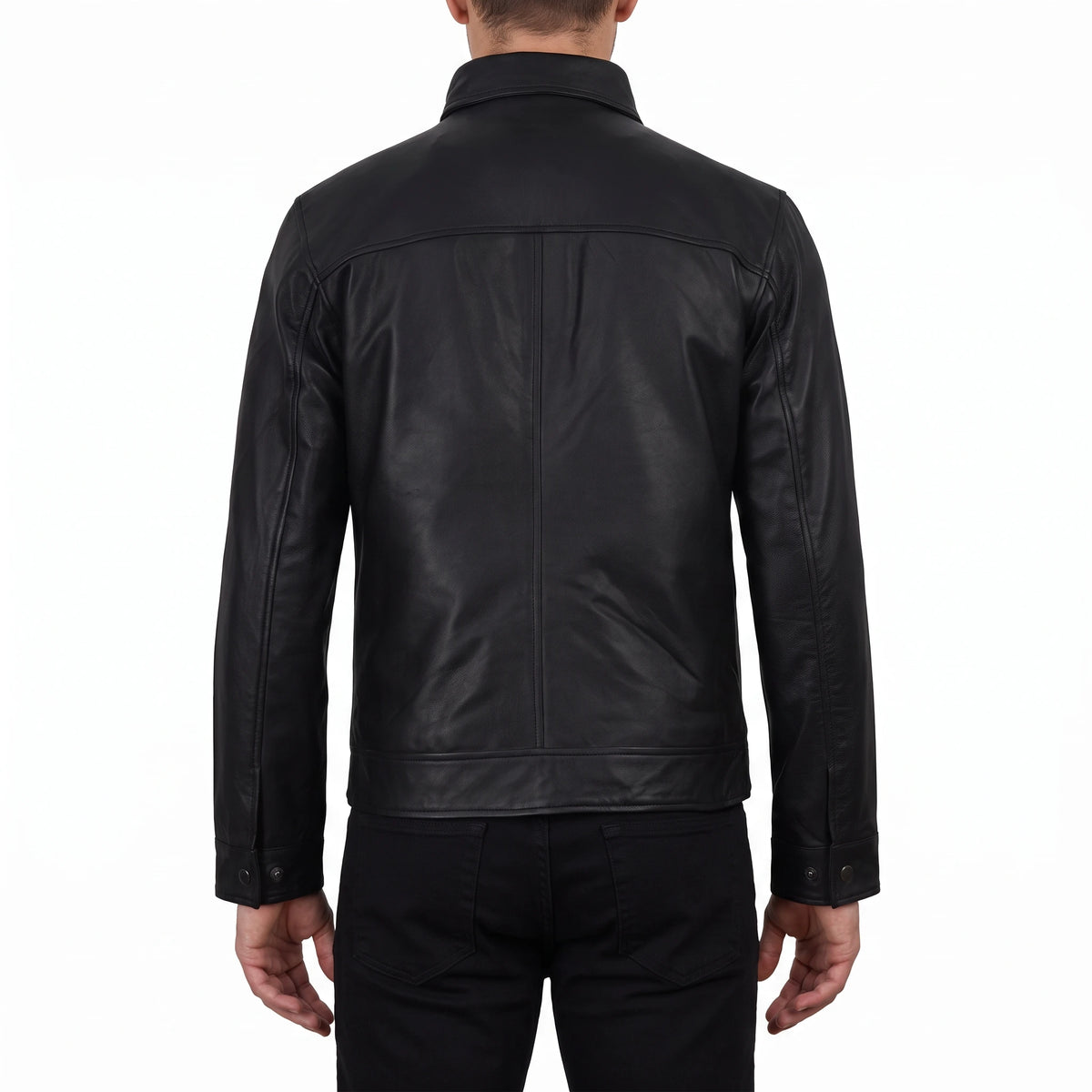 Miles Men’s Black Harrington Leather Jacket