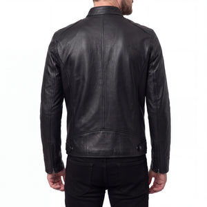 Onyx Outlaw Men’s Black Leather Biker Jacket