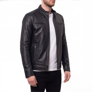 Onyx Outlaw Men’s Black Leather Biker Jacket