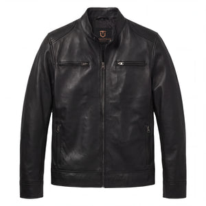 Onyx Outlaw Men’s Black Leather Biker Jacket