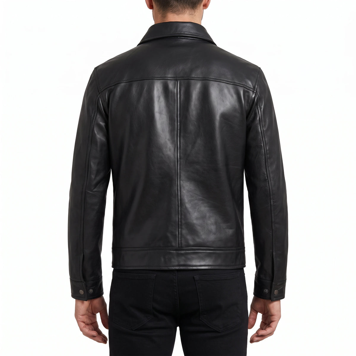 Pierce Men’s Black Harrington Leather Jacket