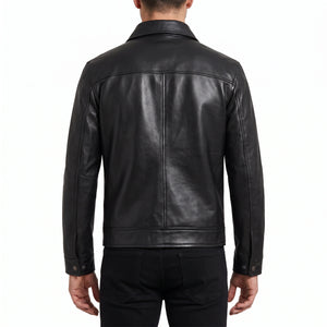 Pierce Men’s Black Harrington Leather Jacket