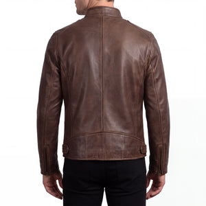 Sienna Outlaw Men’s Brown Leather Biker Jacket