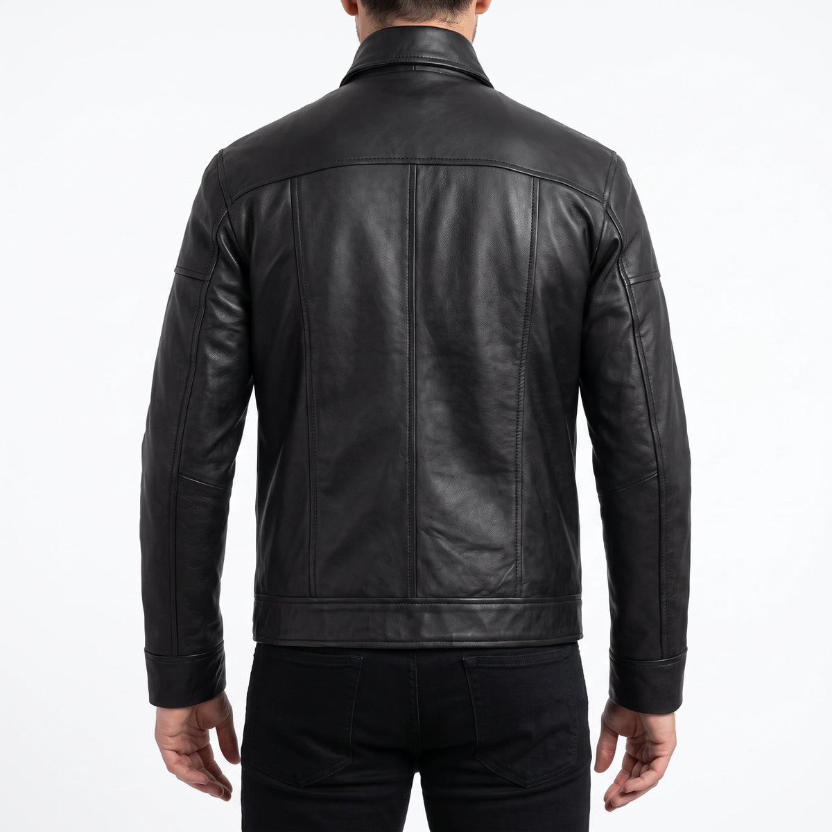 Wells Men’s Black Harrington Leather Jacket