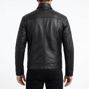 Wells Men’s Black Harrington Leather Jacket