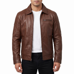 Wells Men’s Brown Harrington Leather Jacket