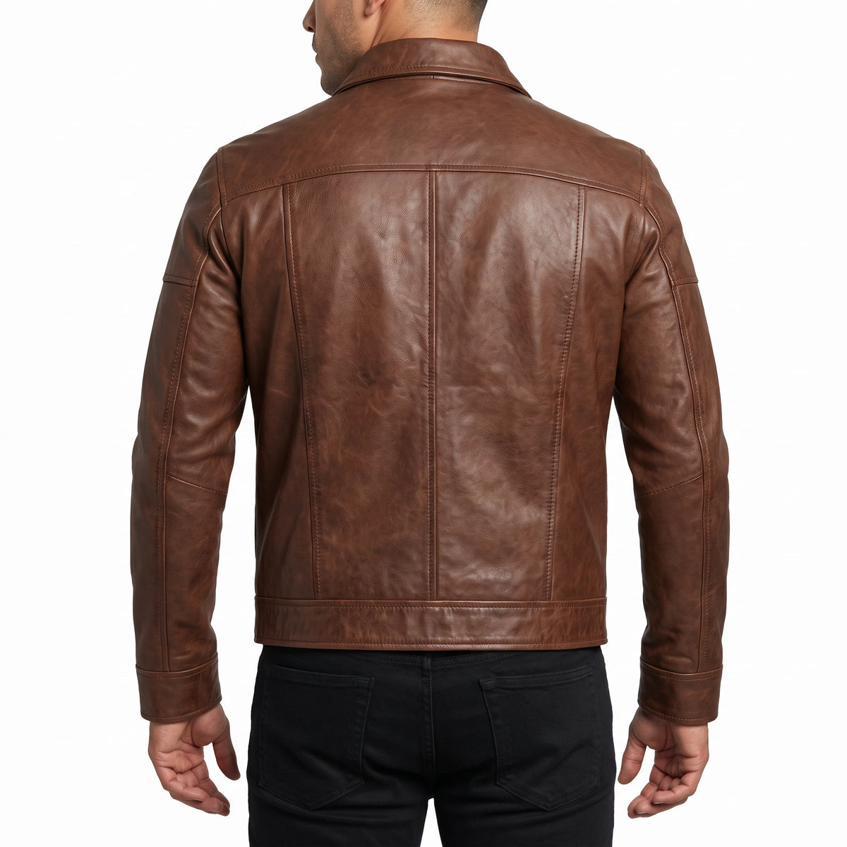 Wells Men’s Brown Harrington Leather Jacket