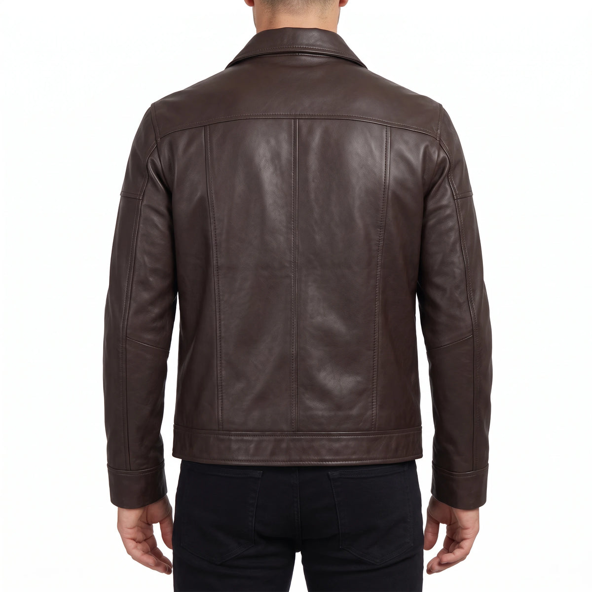Wells Men’s Dark Brown Harrington Leather Jacket